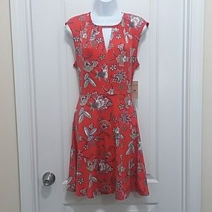Bebop Vermilion Floral Dress